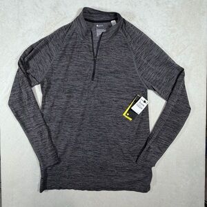 NWT Zella Size Large Mens Gray Half Zip Performance Lightweight Pullover Sweater
